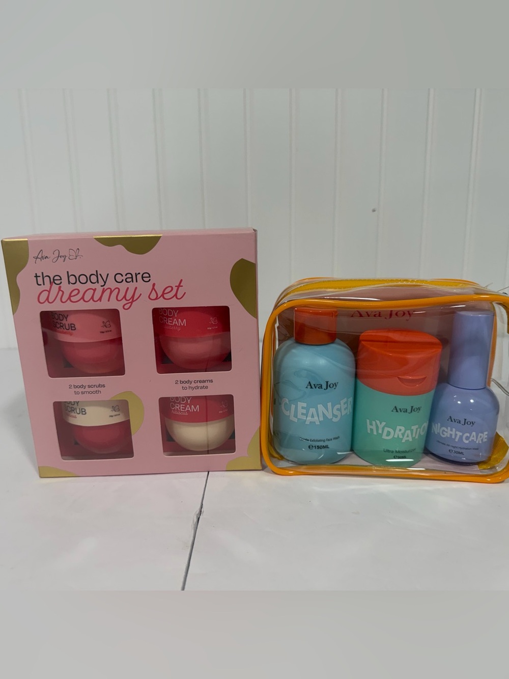 Ava Joy body scrubs body creams and night care bundle.